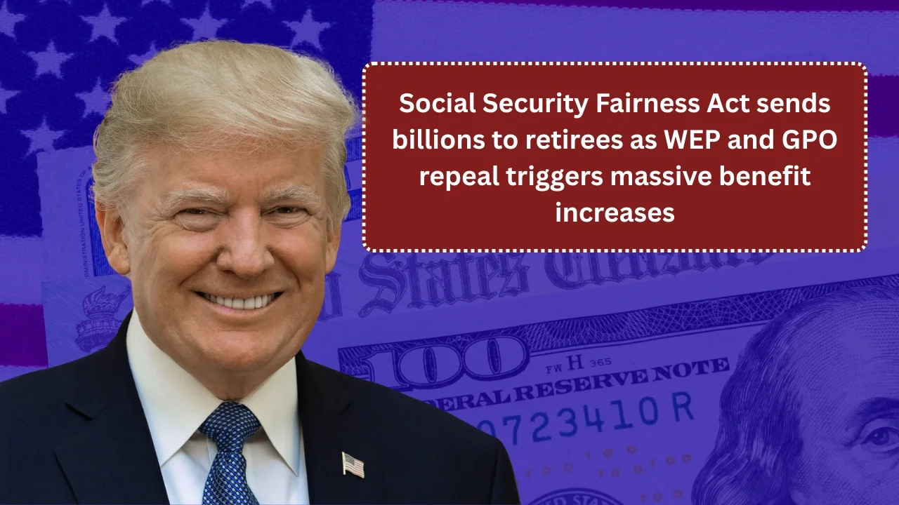 Social Security Fairness Act sends billions to retirees as WEP and GPO repeal triggers massive benefit increases